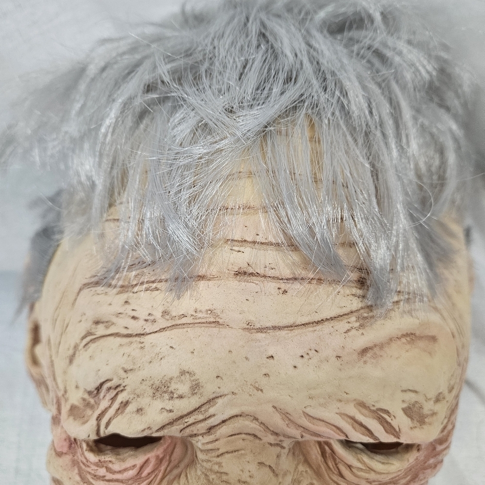 Halloween Realistic Wrinkled Old Man Silver Hair Latex Mask‎ Unisex Adult I52 - Picture 2 of 9